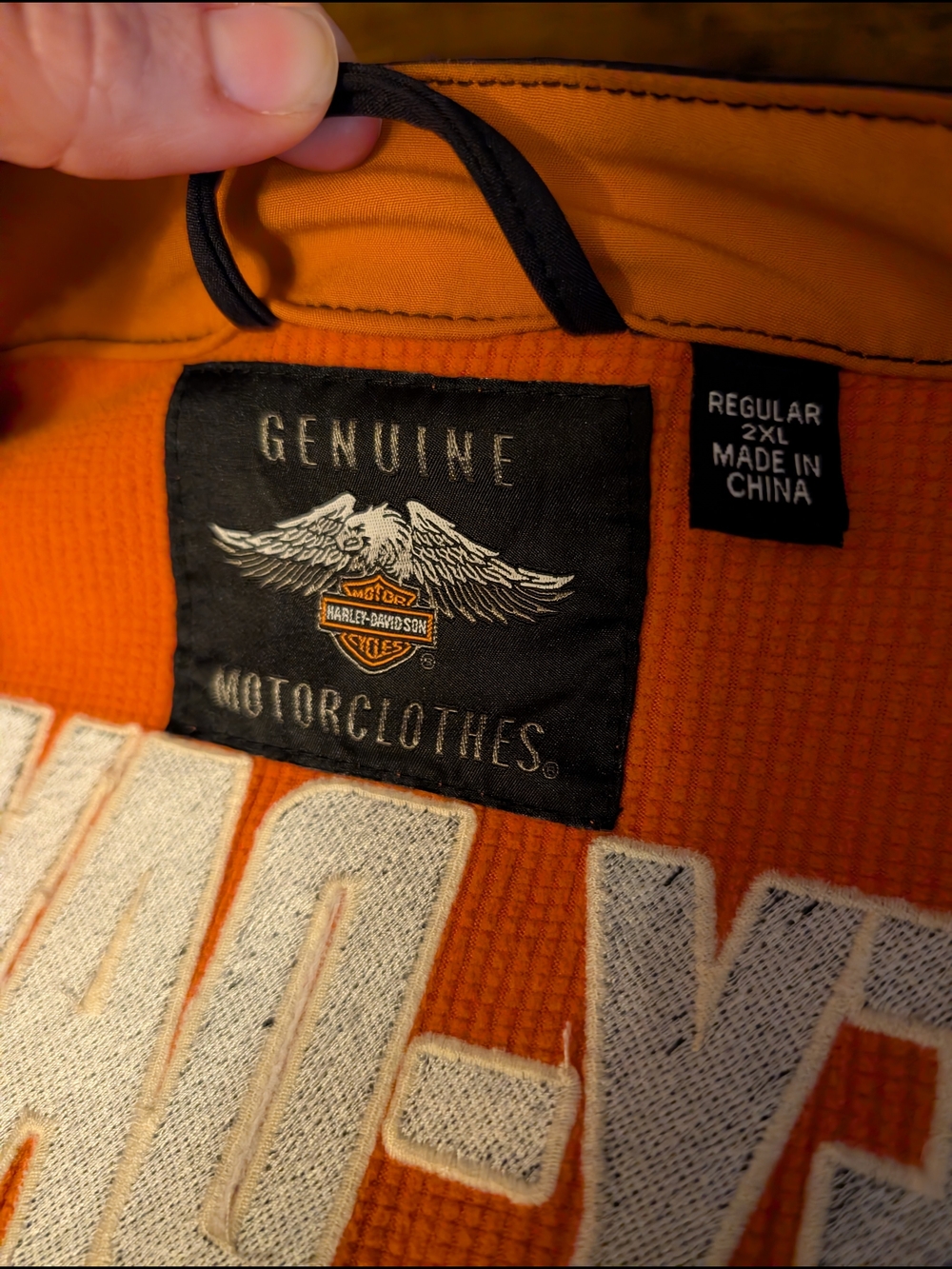 Harley-Davidson Black and Orange Motorcycle Jacket - Picture 8 of 9